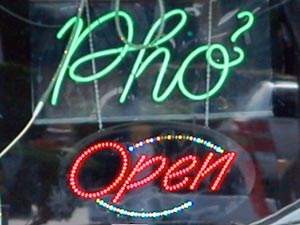 Pho Restaurant Open Sign