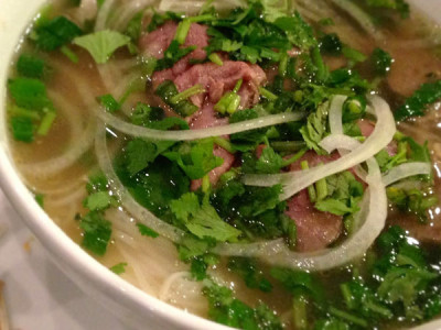 Pho and garnish