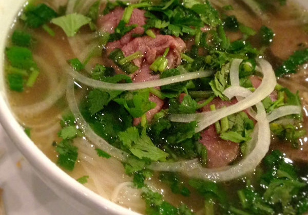 Pho and garnish