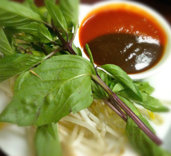 Pho garnish and dipping sauce