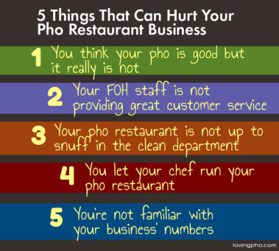 5 things that can hurt your pho restaurant