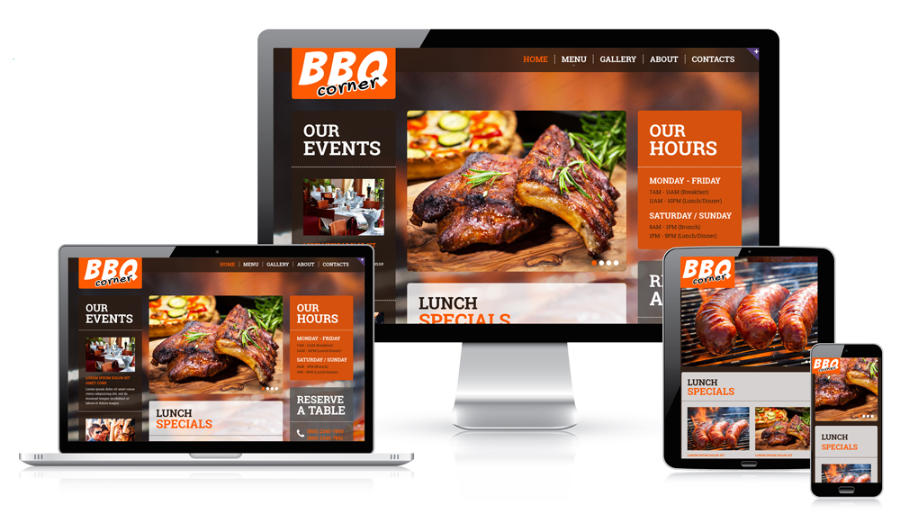 Responsive restaurant website design