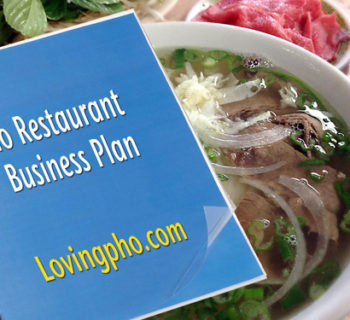 Pho business plan with bowl of beef pho