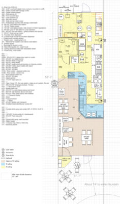 Floor plan for a 1040 SF pho restaurant